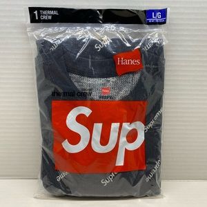 Classic Hanes® waffle thermal L/S stamped logo